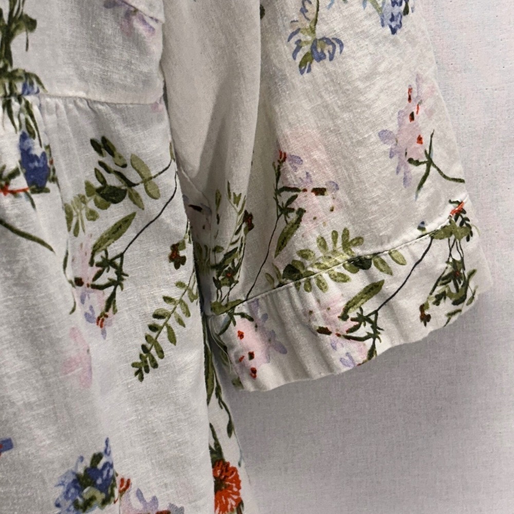 Jones And Co Linen Popover‎ Top Cream 1X - Picture 4 of 12